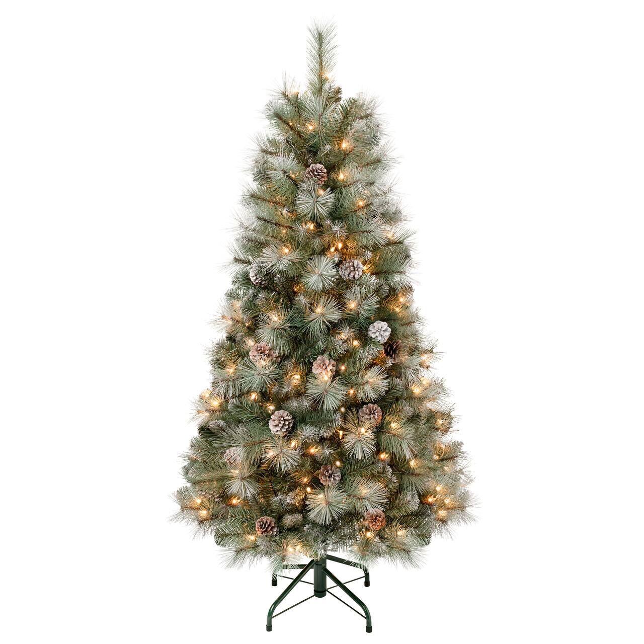 4.5ft. Pre-Lit Perry Hard Needle Artificial Christmas Tree, Clear Lights